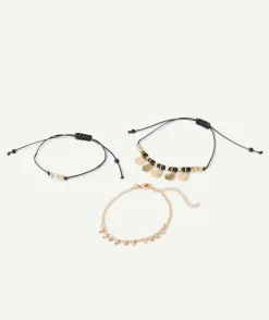 Lot de 3 bracelets fille couleur dorée