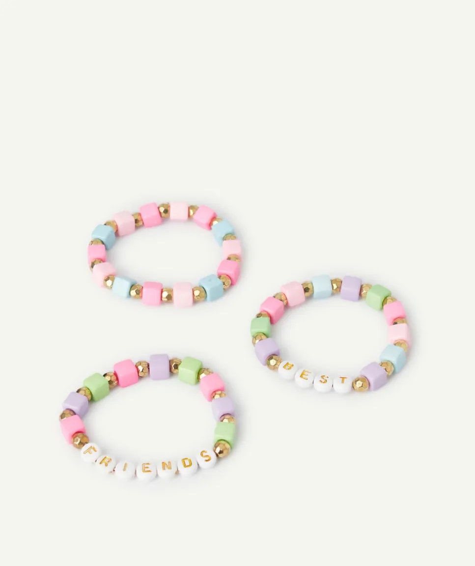 Lot de 3 bracelets fille multicolores