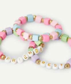 Lot de 3 bracelets fille multicolores