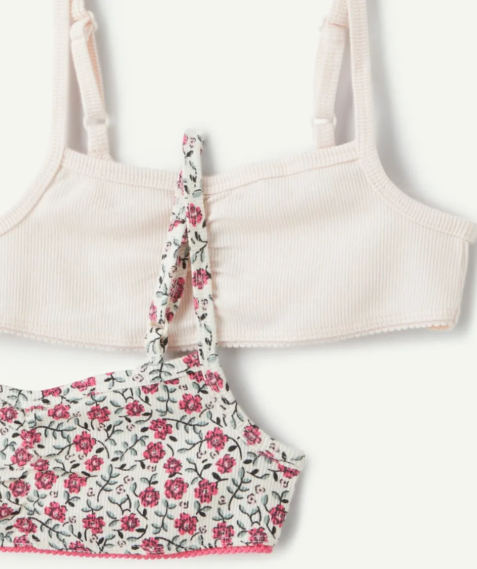 Lot de 2 brassières fille coton imprimé