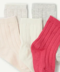 Lot de 5 chaussettes bébé fille bio certifié