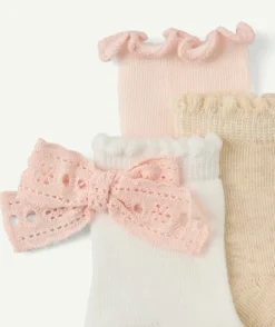 Lot de 3 chaussettes bébé fille en coton