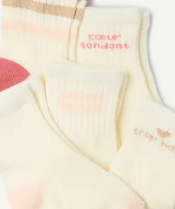 Lot de 5 chaussettes bébé fille imprimés rose et blanc