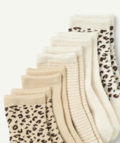 Lot de 5 chaussettes bébé fille imprimé léopard