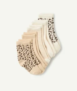 Lot de 5 chaussettes bébé fille imprimé léopard