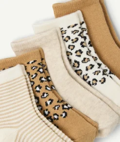 Lot de 5 chaussettes bébé fille imprimé léopard