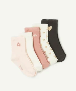 Lot de 5 chaussettes bébé fille motifs variés