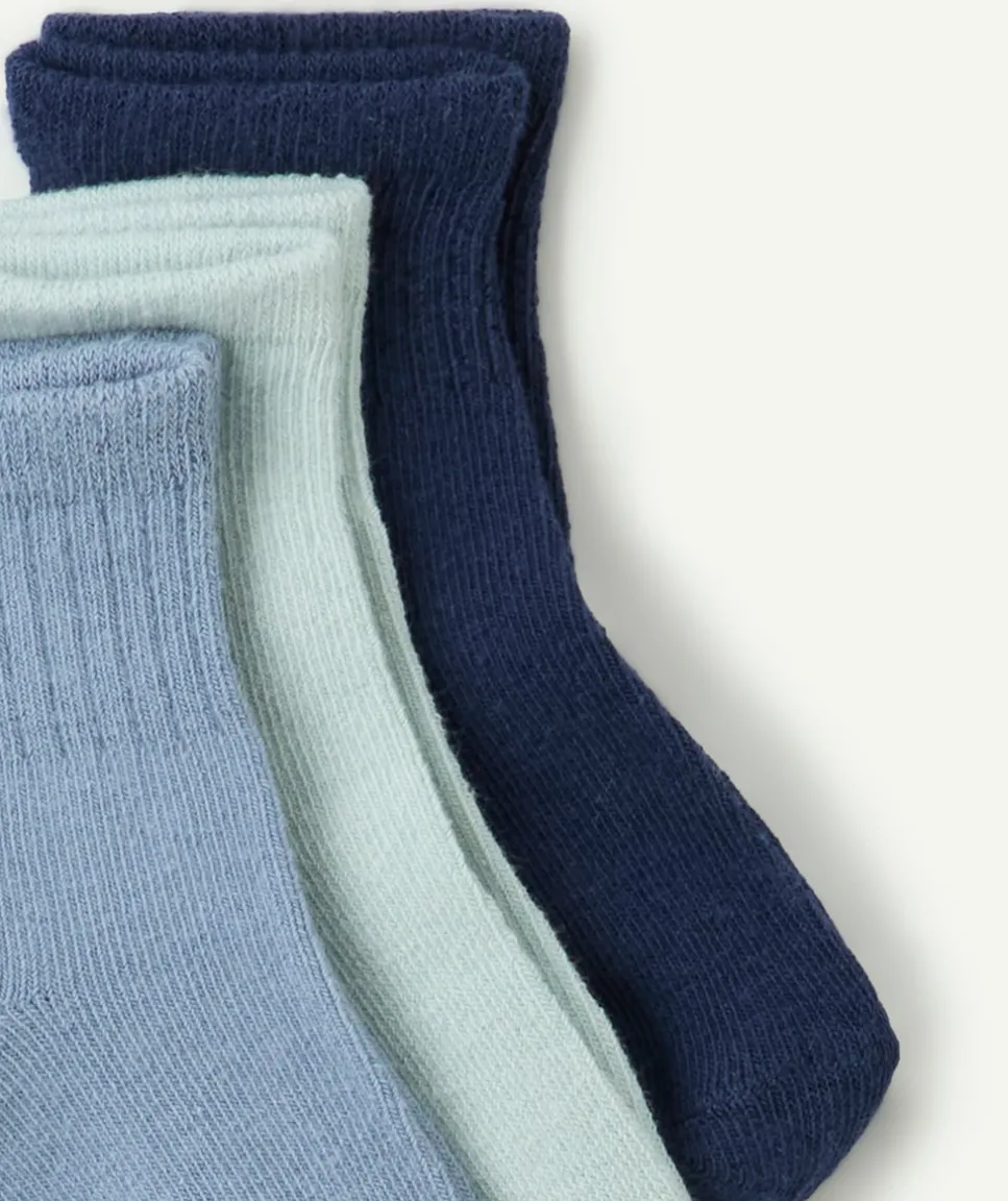 Lot de 3 chaussettes bébé garçon bleu