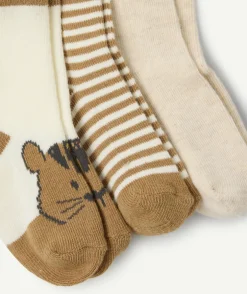 Lot de chaussettes bébé garçon tons marron et beige