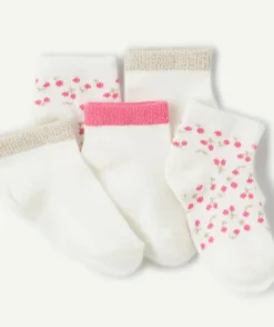 Lot de chaussettes blanches bébé fille imprimé floral