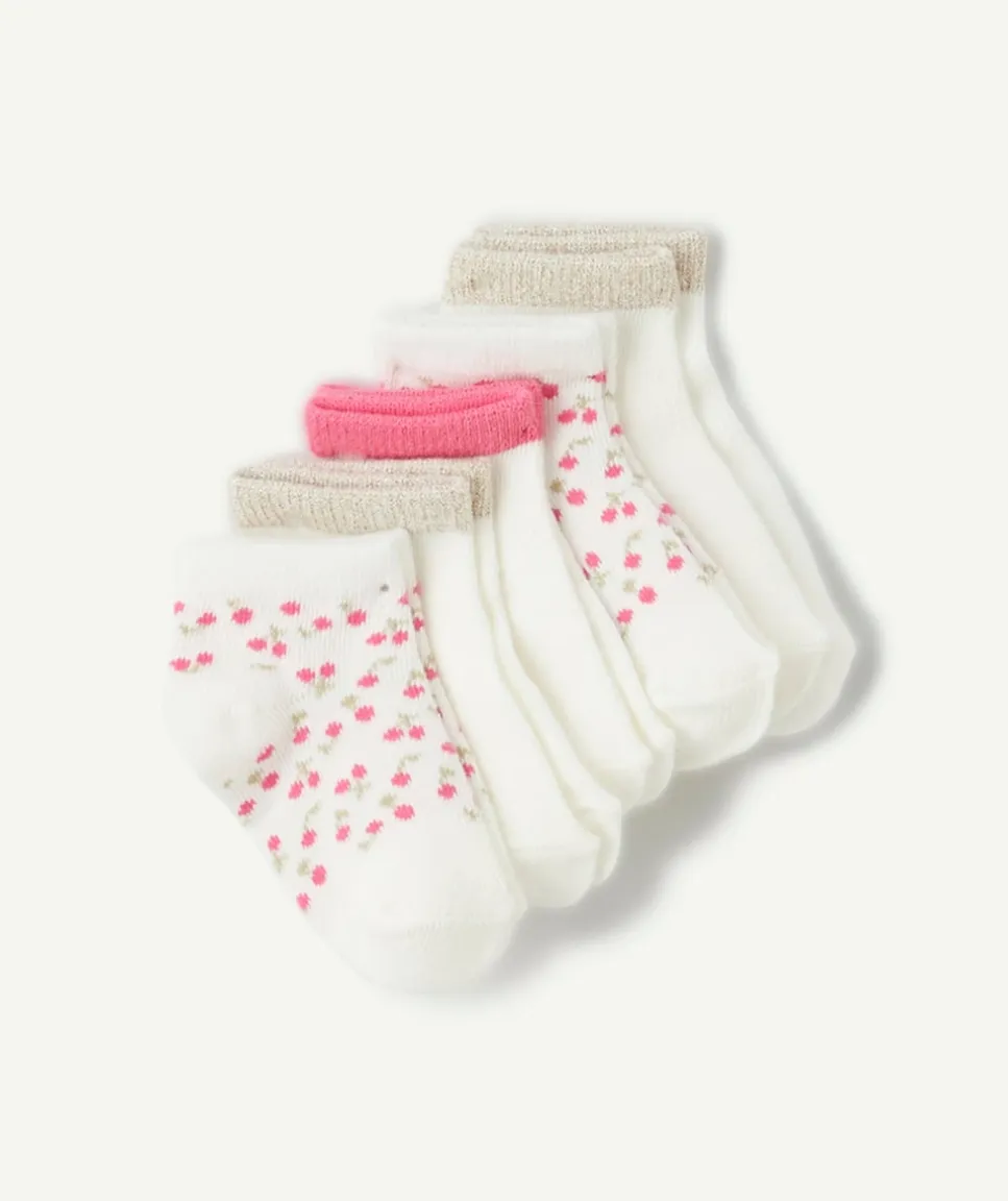 Lot de chaussettes blanches bébé fille imprimé floral
