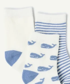 Lot de 3 chaussettes bleues