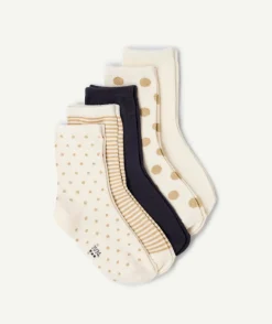 Lot de chaussettes fille écru avec motifs