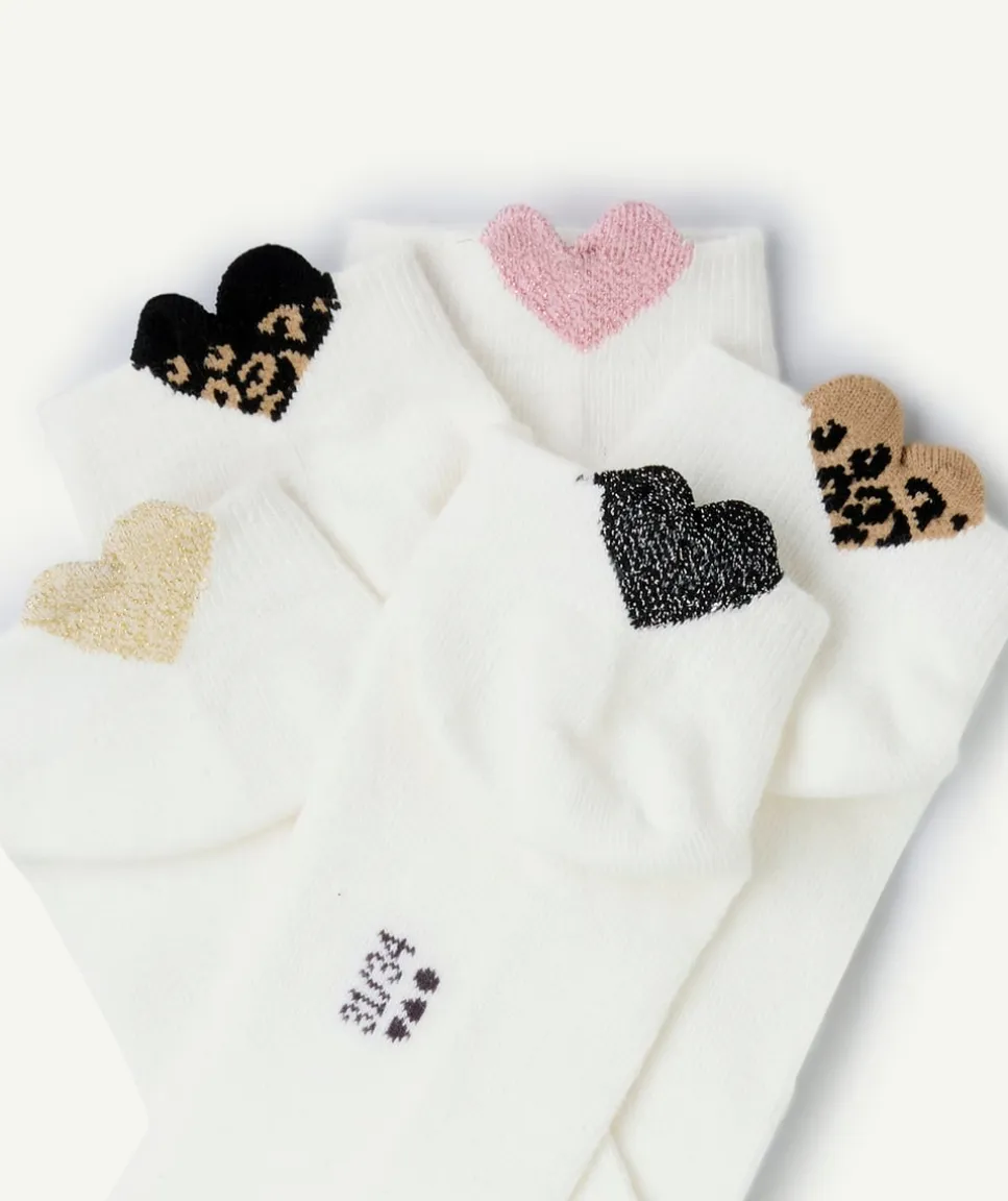 Lot de 5 chaussettes fille écrues