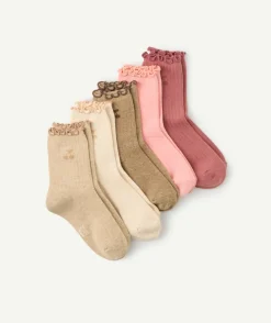 Lot de 5 chaussettes fille motif cerise
