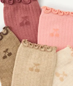 Lot de 5 chaussettes fille motif cerise