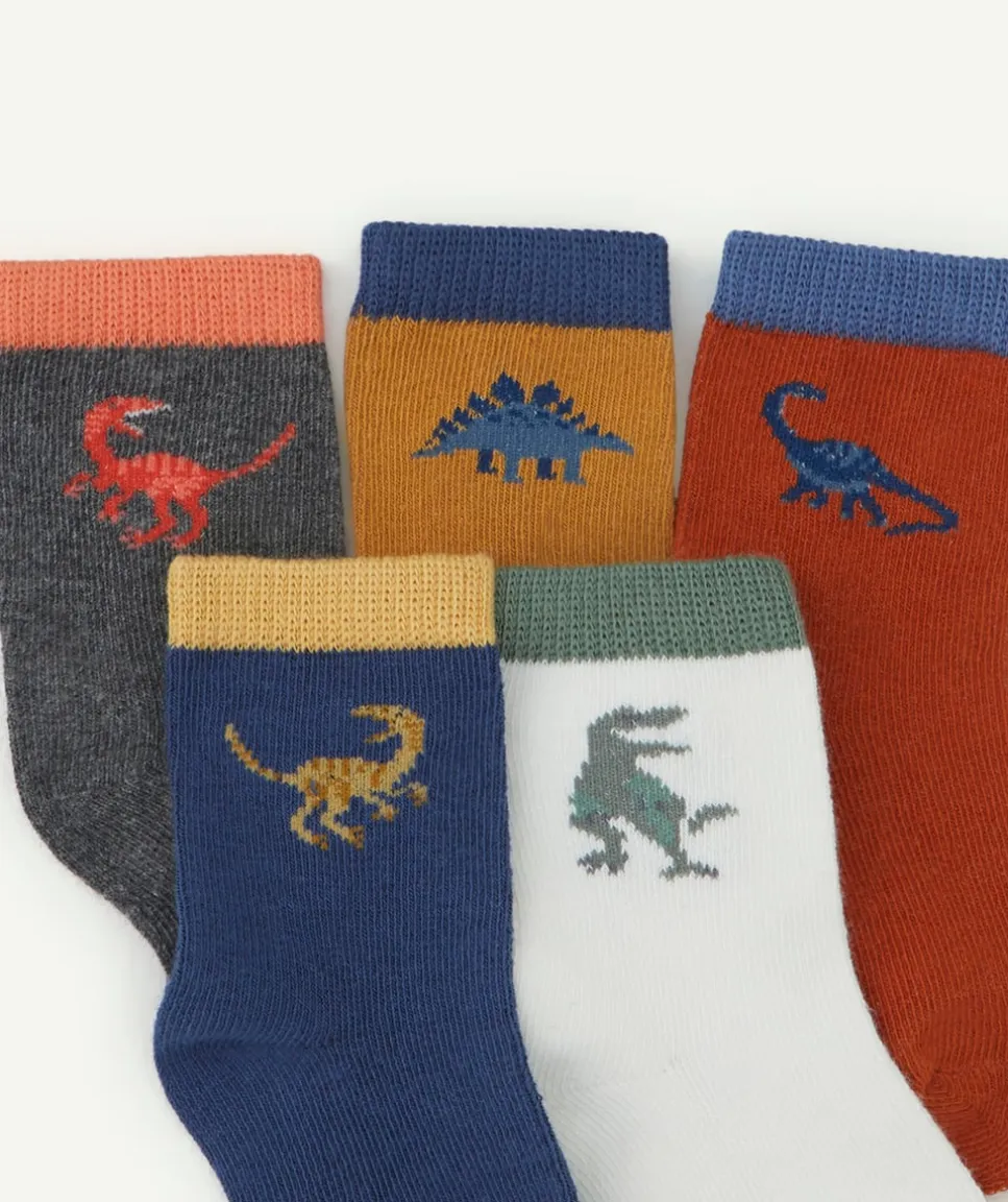 Lot de 5 chaussettes hautes bébé garçon colorées avec motifs