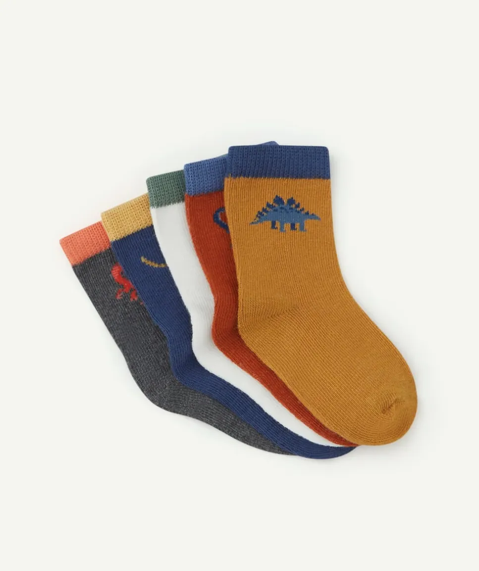 Lot de 5 chaussettes hautes bébé garçon colorées avec motifs