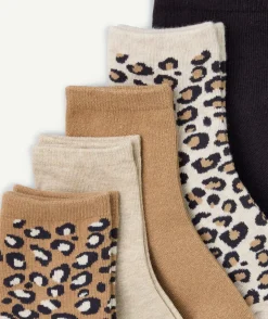 Lot de 5 chaussettes imprimé léopard