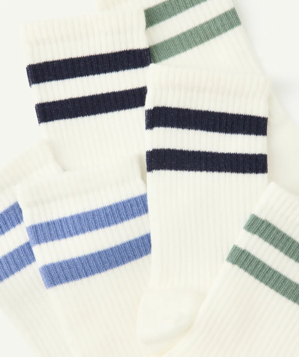 Lot de chaussettes unies à rayures