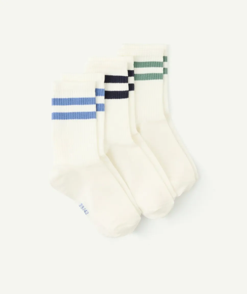 Lot de chaussettes unies à rayures