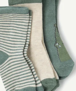 Lot de 3 chaussettes vertes pour bébé garçon