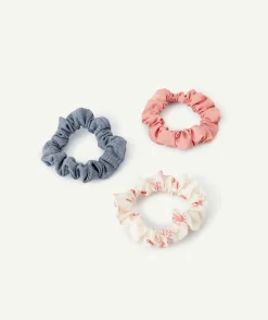 Lot de 3 chouchous bébé fille imprimés rose et bleu