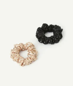Lot de chouchous sequins noir doré fille