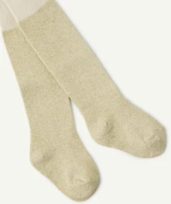 Lot de 2 collants bébé fille brillants crème