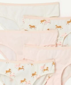 Lot de 5 culottes fille imprimé chevaux