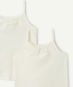 Lot de débardeurs fille coton blanc