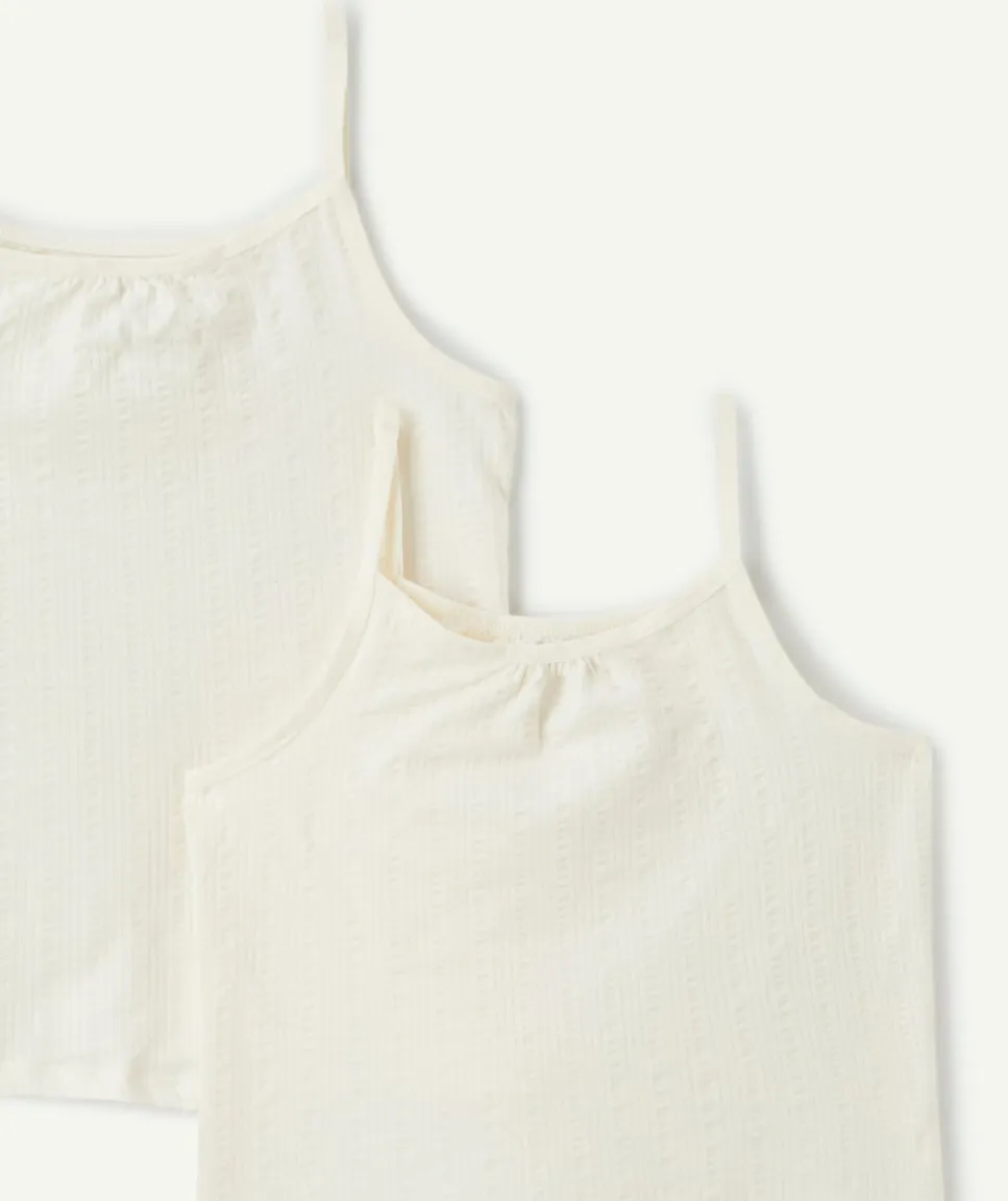 Lot de débardeurs fille coton blanc