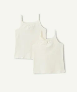 Lot de débardeurs fille coton blanc