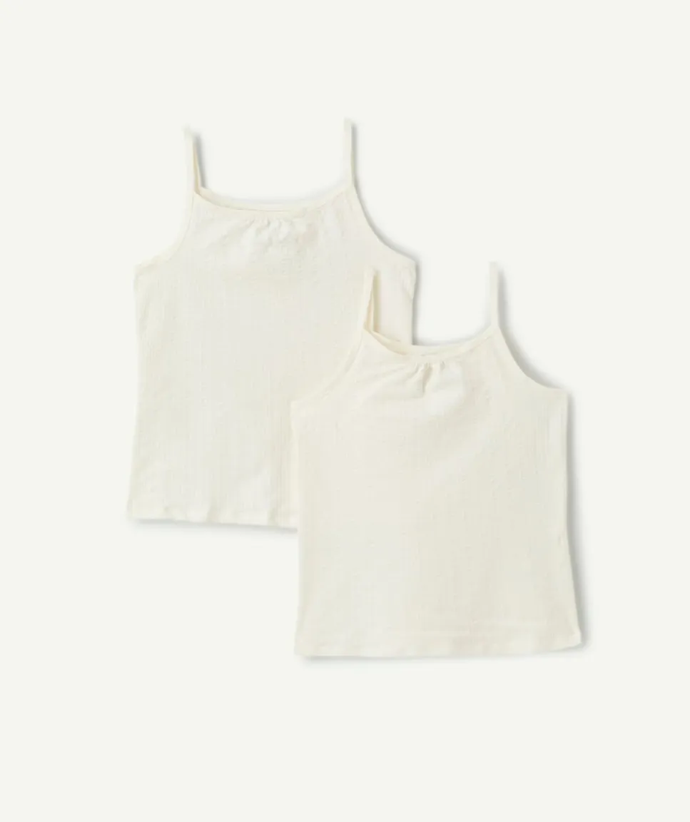 Lot de débardeurs fille coton blanc