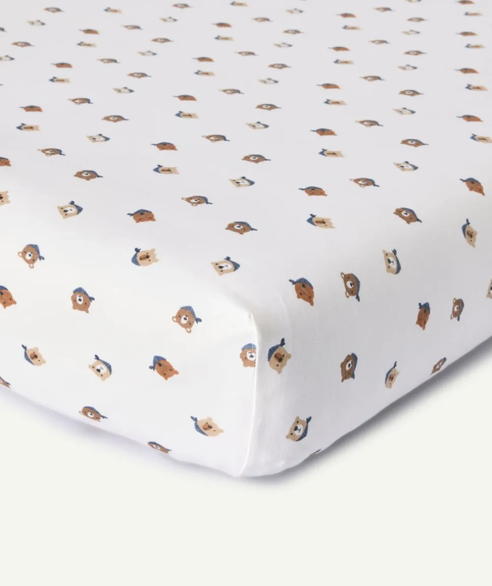 Lot de 2 draps housse bébé garçon imprimé oursons