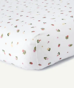 Lot de 2 draps housse coton imprimé floral
