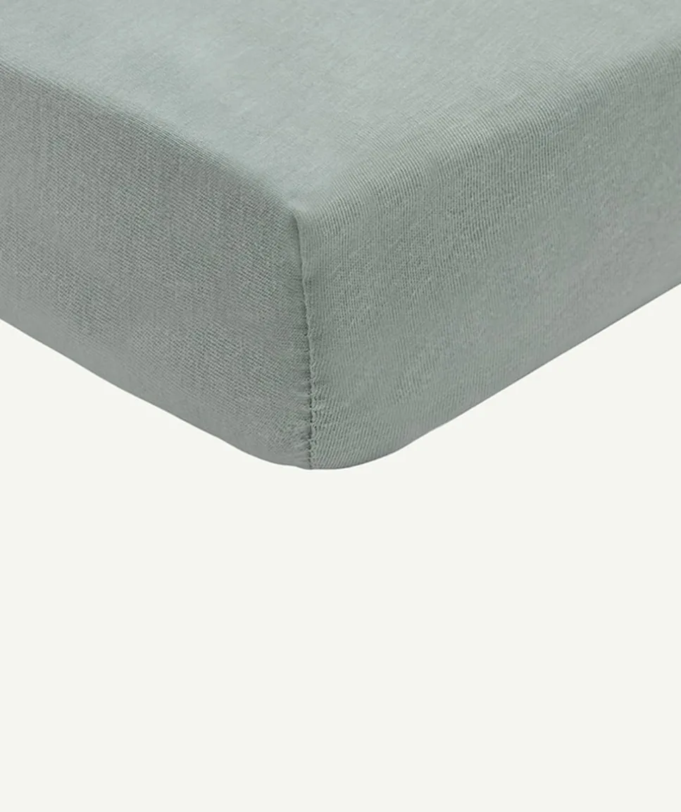 Lot de 2 draps-housses marron et vert