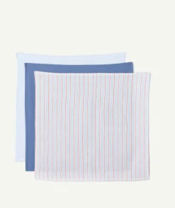 Lot de 3 langes coton rayés et unis