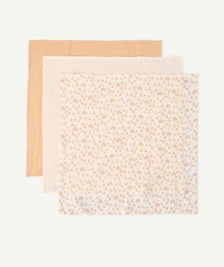Lot de 3 langes mixte imprimé beige