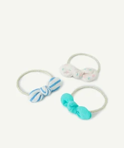 Lot de 3 élastiques bébé fille couleur dorée avec noeuds