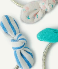 Lot de 3 élastiques bébé fille couleur dorée avec noeuds