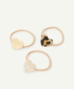 Lot de 3 élastiques cœur fille