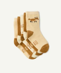 Lot de 5 paires de chaussettes bébé garçon beige et marron