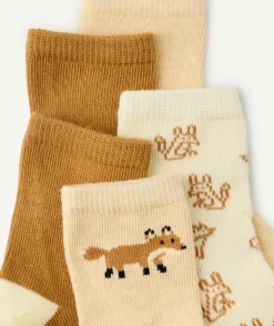 Lot de 5 paires de chaussettes bébé garçon beige et marron