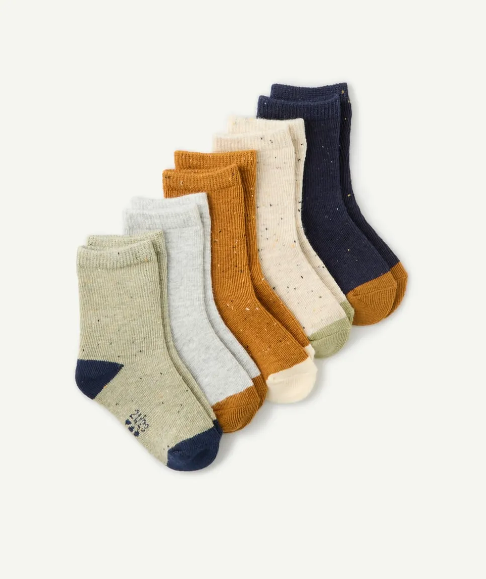 Lot de 5 paires de chaussettes bébé garçon uni et coloré