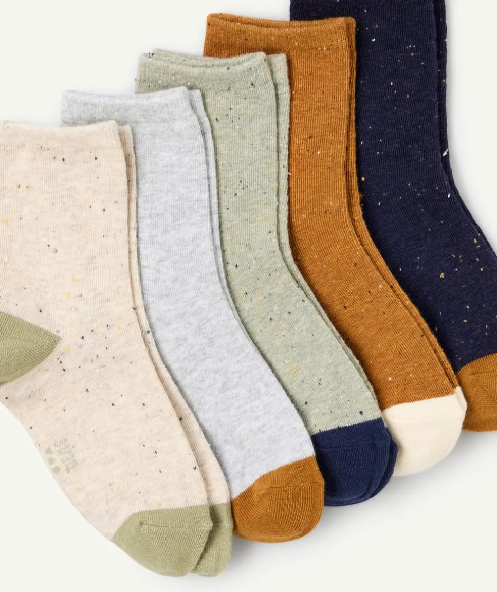 Lot de 5 paires de chaussettes garçon uni et coloré