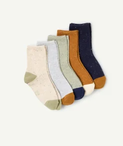 Lot de 5 paires de chaussettes garçon uni et coloré