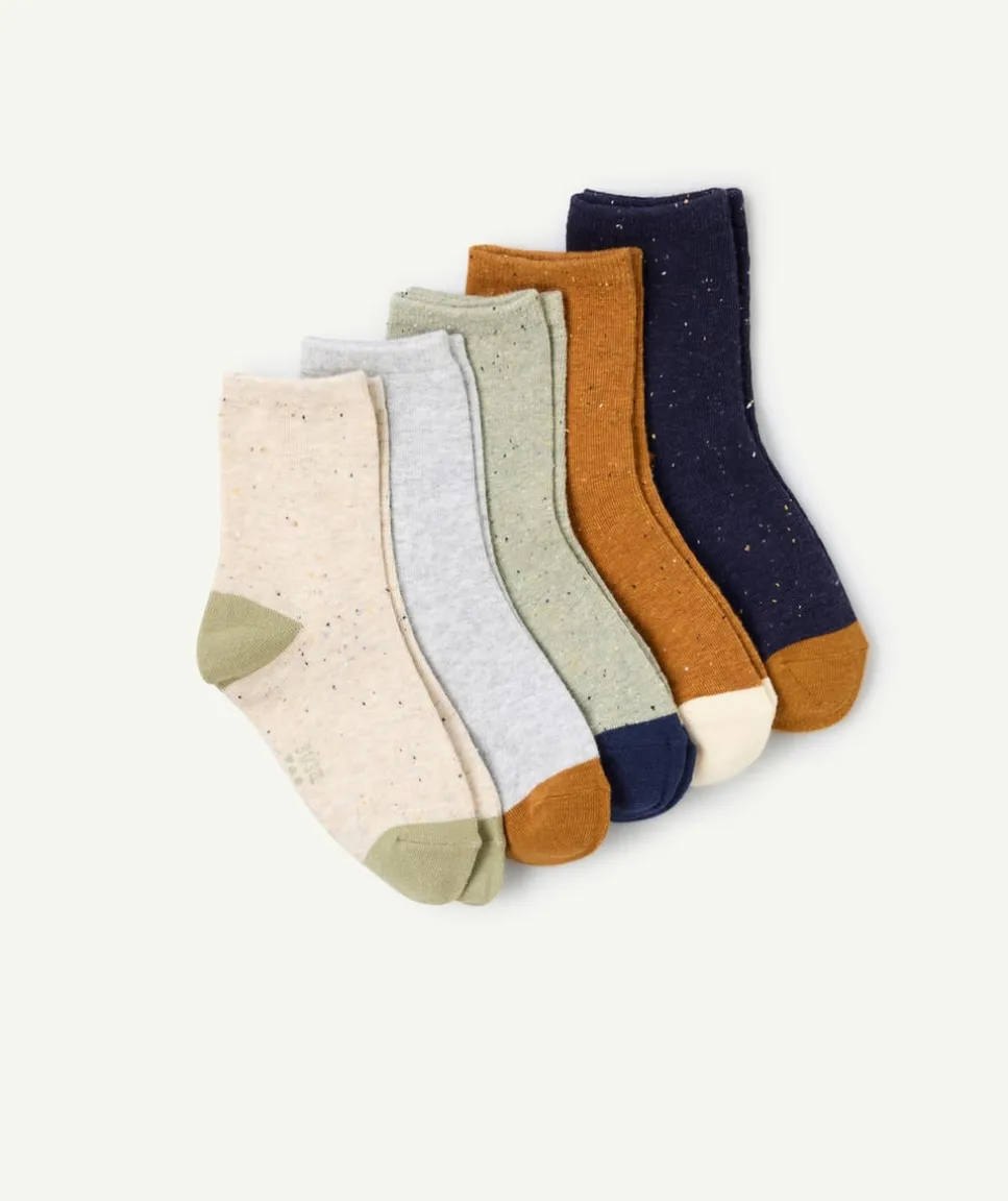 Lot de 5 paires de chaussettes garçon uni et coloré