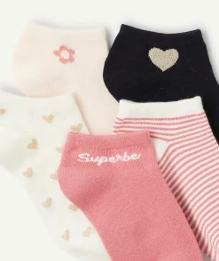 Lot de 5 paires de socquettes fille