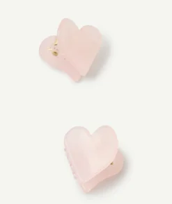 Lot de 2 pinces bébé fille cœurs rose